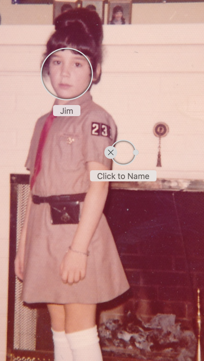 Apple Photos identifying Darcy as Jim