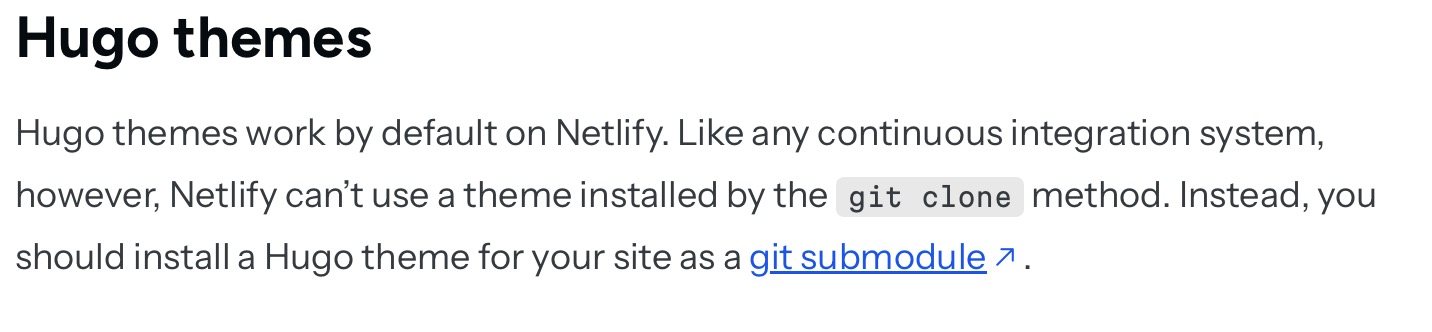 Netlify saying to use submodules