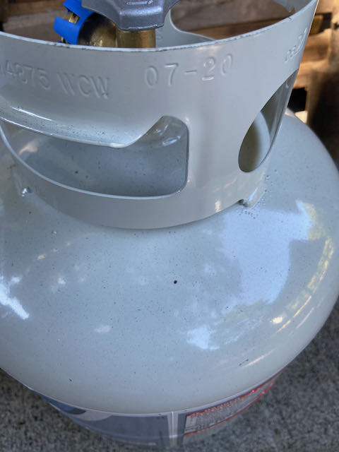 Date Code of July 2020 on propane tank